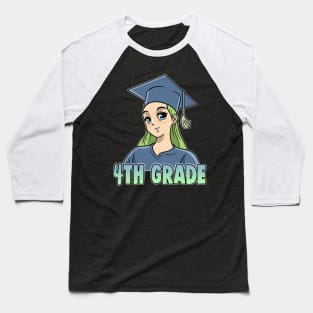 4th Grade Anime Otaku Kawaii Elementary School Baseball T-Shirt